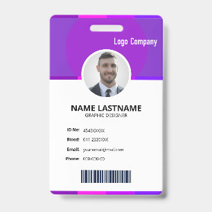 Modern ID Identification Card Photo Badge