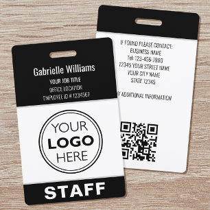 Modern ID Logo Security Staff Pass Black Custom ID Badge
