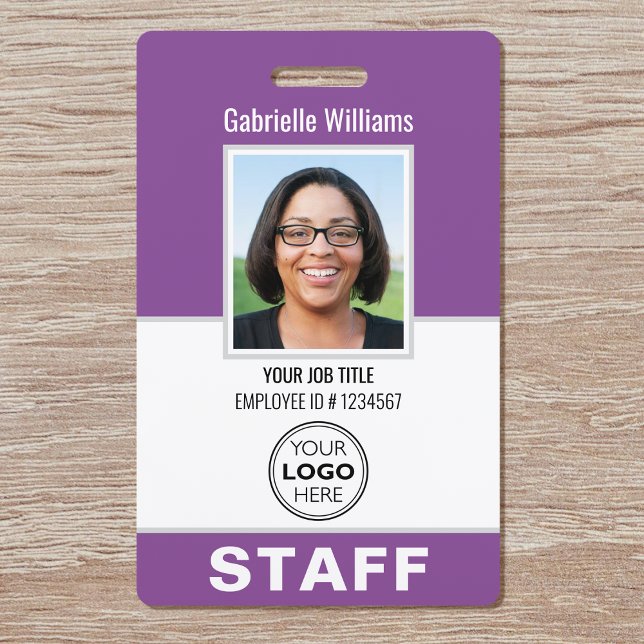 Modern ID Photo Security Staff Pass Purple Custom ID Badge (Creator Uploaded)
