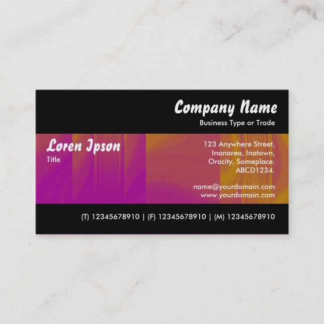 Modern II - Colour Tex Magenta and Orange Business Card (Front)