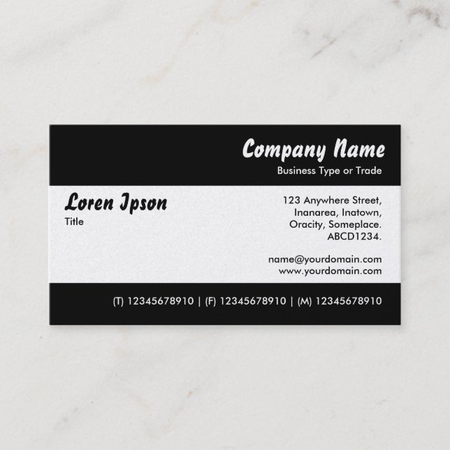 Modern II (Platinum Card) Business Card (Front)
