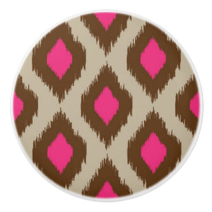 Modern ikat pattern ceramic knob