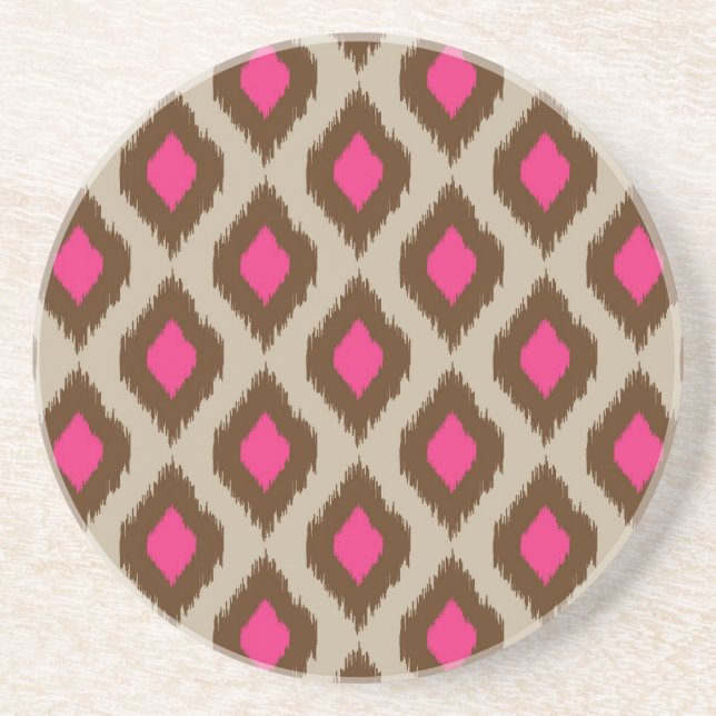 Modern ikat pattern coaster (Front)