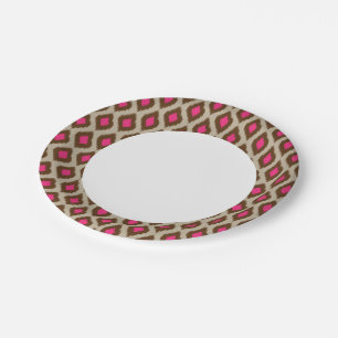 Modern ikat pattern paper plate