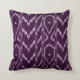 Modern Ikat Tribal Chevron   purple lilac Cushion