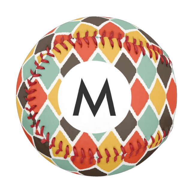 Modern ikat tribal fashion pattern baseball (Front Left)