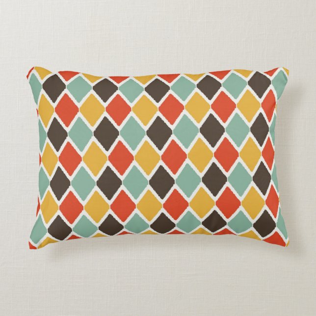 Modern ikat tribal fashion pattern decorative cushion (Front)