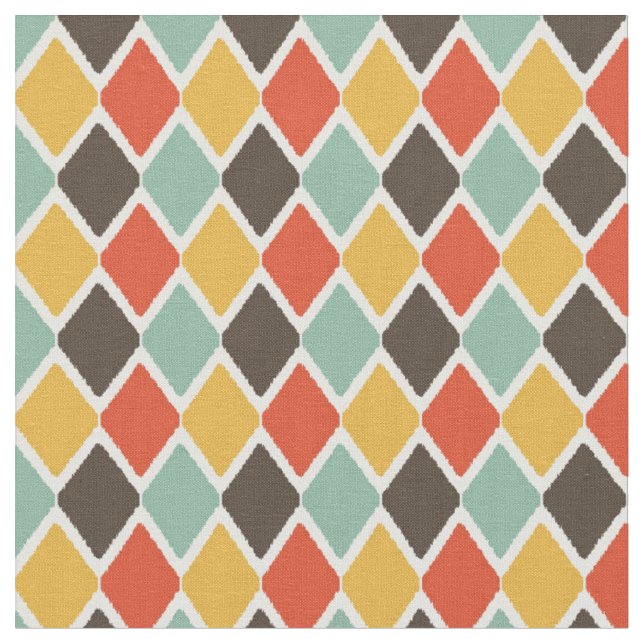 Modern ikat tribal fashion pattern fabric (Close Up)