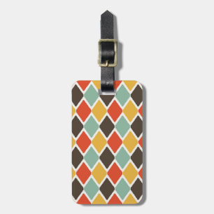 Modern ikat tribal fashion pattern luggage tag