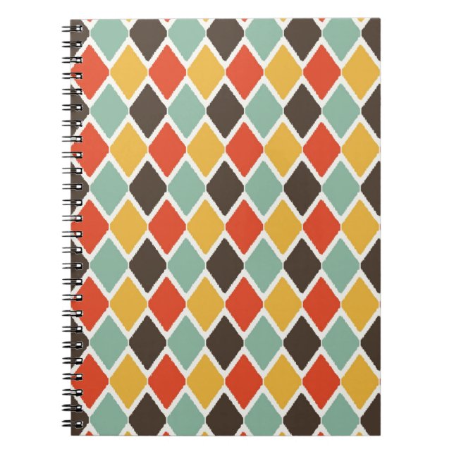 Modern ikat tribal fashion pattern notebook (Front)