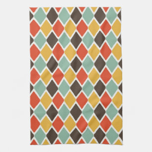 Modern ikat tribal fashion pattern tea towel
