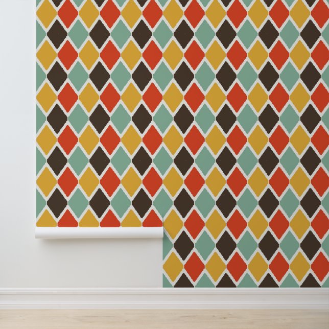 Modern ikat tribal fashion pattern wallpaper (Application)