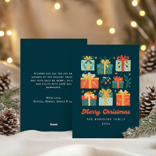 Modern Illustrated Festive Non-Photo Christmas Holiday Card