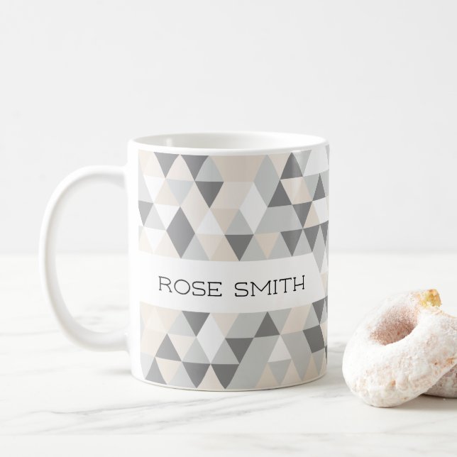 Modern illustration of geometric pattern coffee mug (With Donut)