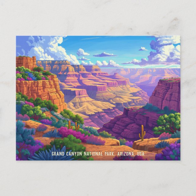 Modern illustration of Grand Canyon National Park Postcard (Front)