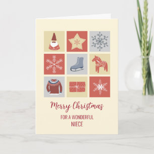 Modern Illustrations Niece Merry Christmas Card