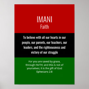 Modern IMANI Faith Christian Kwanzaa Poster