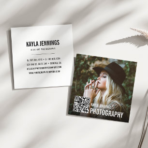 Modern Impression   QR Code Photographer Square Business Card