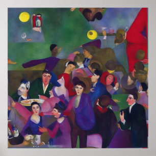 Modern Impressionist A Crowded Bar Poster