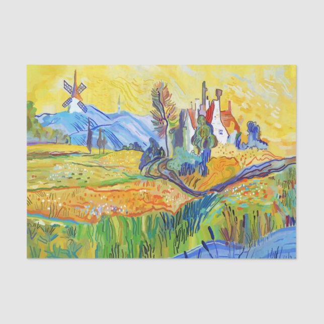 Modern Impressionist Art Summer Provence Scenery Tissue Paper (Front)