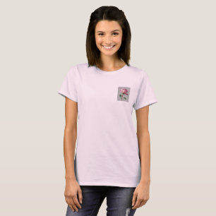 Modern Impressionist Gold Leaf Pink Rose Oil Paint T-Shirt