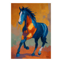 Modern Impressionist Horse Painting Colourful