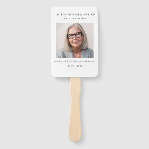 Modern  In love Memory Remembrance Funeral  Hand Fan