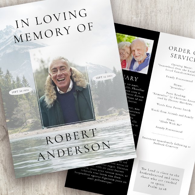 Modern In Loving Memory Funeral Program Card (Creator Uploaded)