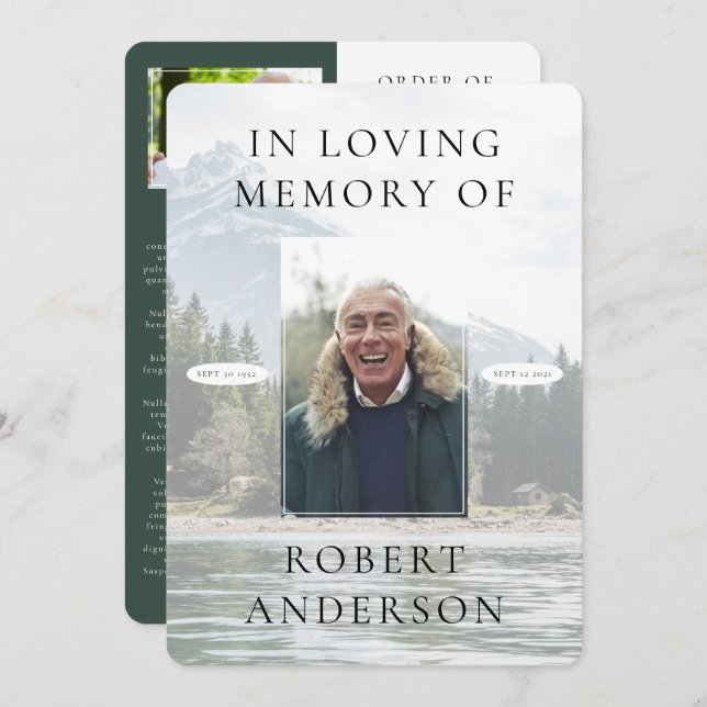 Modern In Loving Memory Funeral Program Programme (Front/Back)