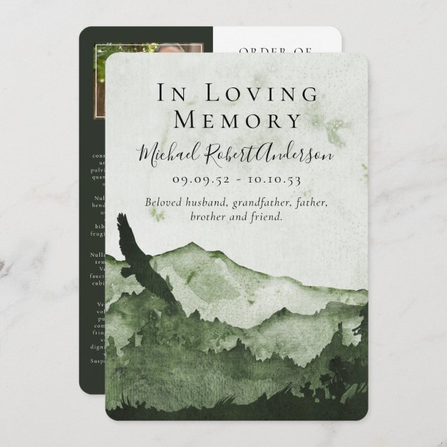 Modern In Loving Memory Funeral Program Programme (Front/Back)