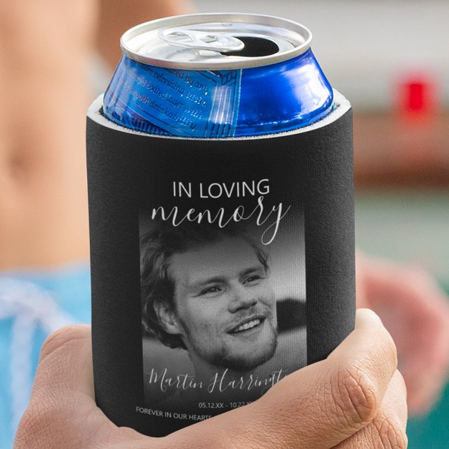 Modern In Loving Memory Photo Can Cooler (Creator Uploaded)