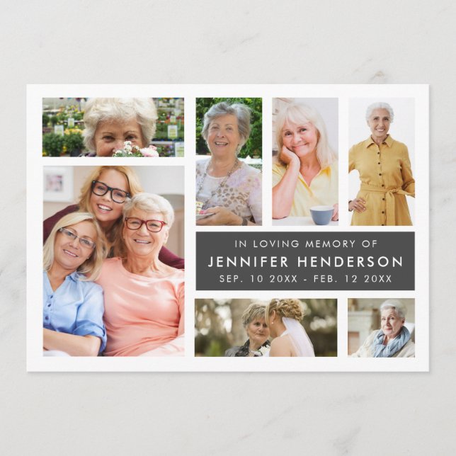 Modern In Loving Memory Photo Collage Funeral Programme (Front)
