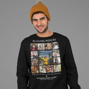 Modern 'In loving Memory' Photo Collage Memorial Sweatshirt