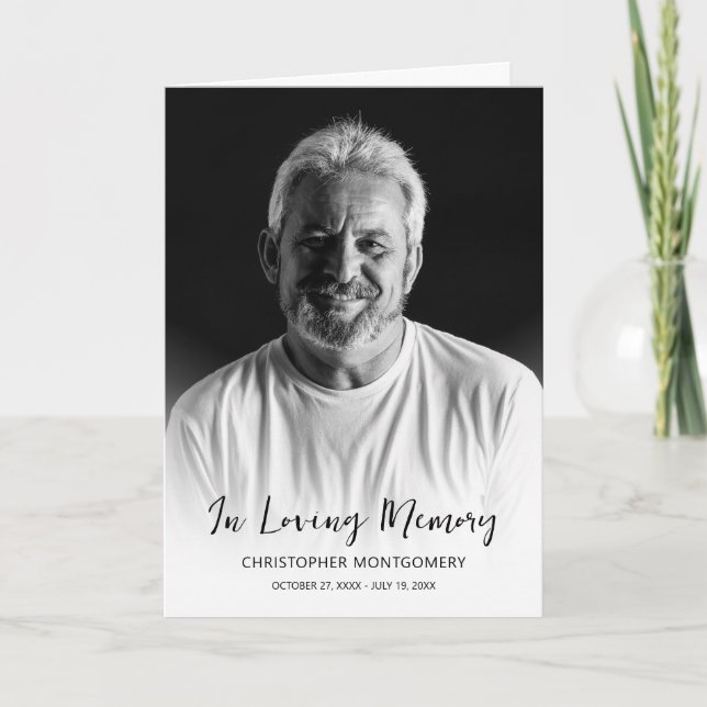 Modern In Loving Memory Photo Funeral Folded Programme (Front)