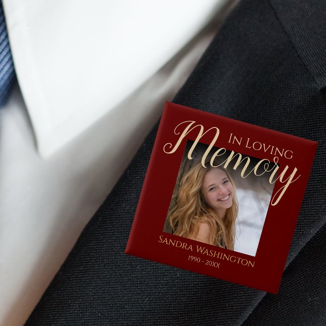 Modern In Loving Memory | Photo Memorial Button (Creator Uploaded)