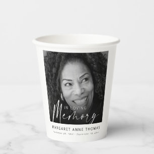 Modern In Loving Memory Photo Memorial Paper Cups