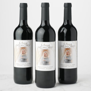 Modern In Loving Memory   Photo   Memorial Wine Label