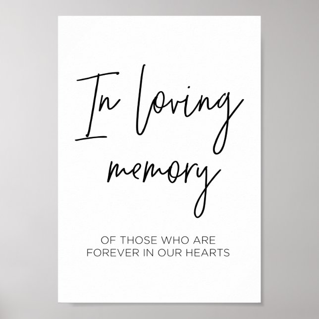 Modern In Loving Memory Wedding Memorial Sign (Front)