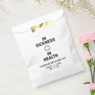 Modern IN SICKNESS AND HEALTH Wedding Recovery  Fa Favour Bags