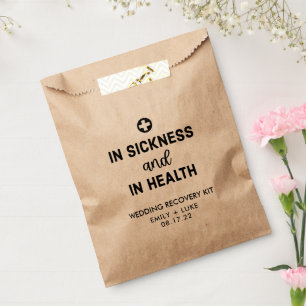 Modern IN SICKNESS AND HEALTH Wedding Recovery  Favour Bags