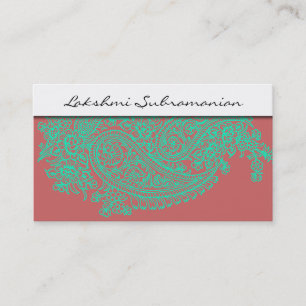 Modern India Paisley Professional Business Cards