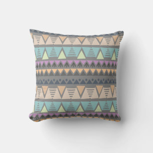 Modern Indian Geometric Triangles and Stripes  Cushion