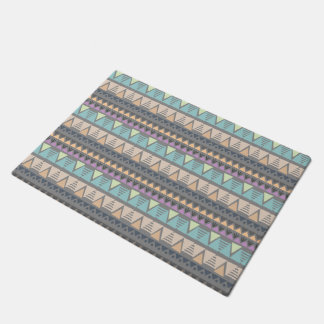Modern Indian Geometric Triangles and Stripes  Doormat