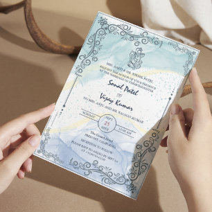 Modern Indian Hindu Wedding Ganesha Logo Invitation