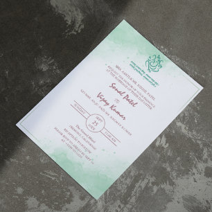 Modern Indian Hindu Wedding Ganesha Logo Minimal Invitation