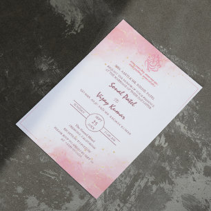 Modern Indian Hindu Wedding Ganesha Logo Minimal Invitation