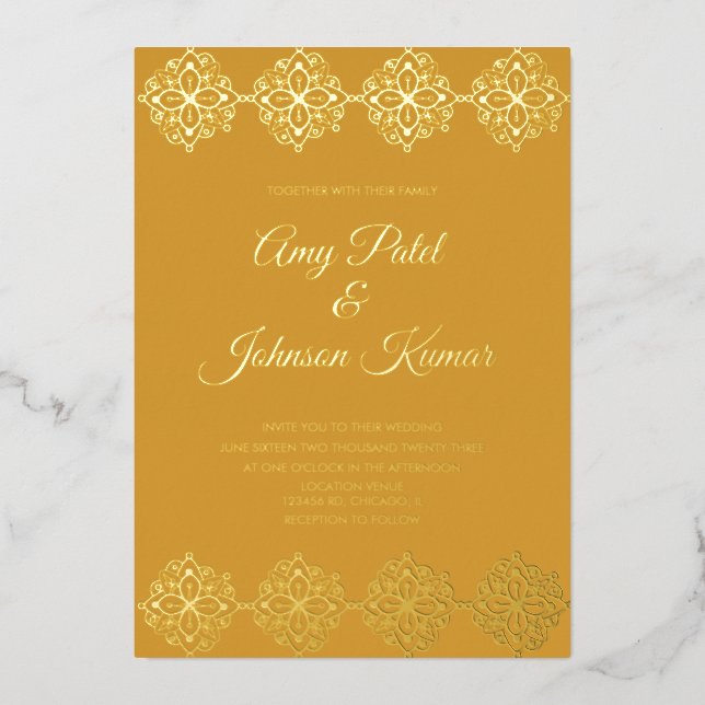 Modern Indian Mandala Border Wedding Pressed  (Front)