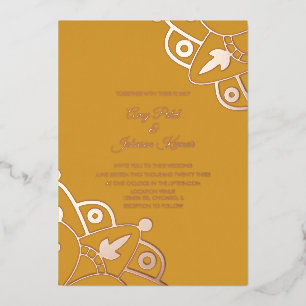 Modern Indian Mandala Mustard Wedding Pressed
