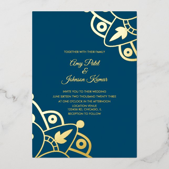 Modern Indian Mandala Wedding Pressed   (Front)