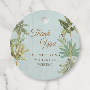 Modern Indian Pichwai Wedding thank you tag